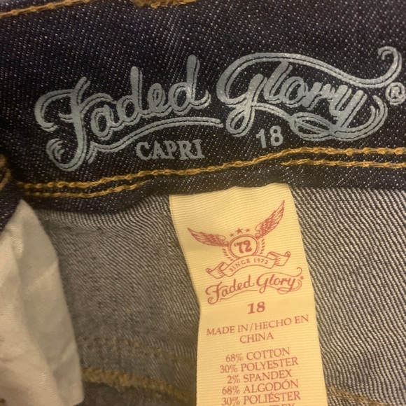 Dark Blue jean capris sz 18 - Picture 2 of 4